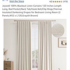 Textured Linen Blackout Curtains - Cream